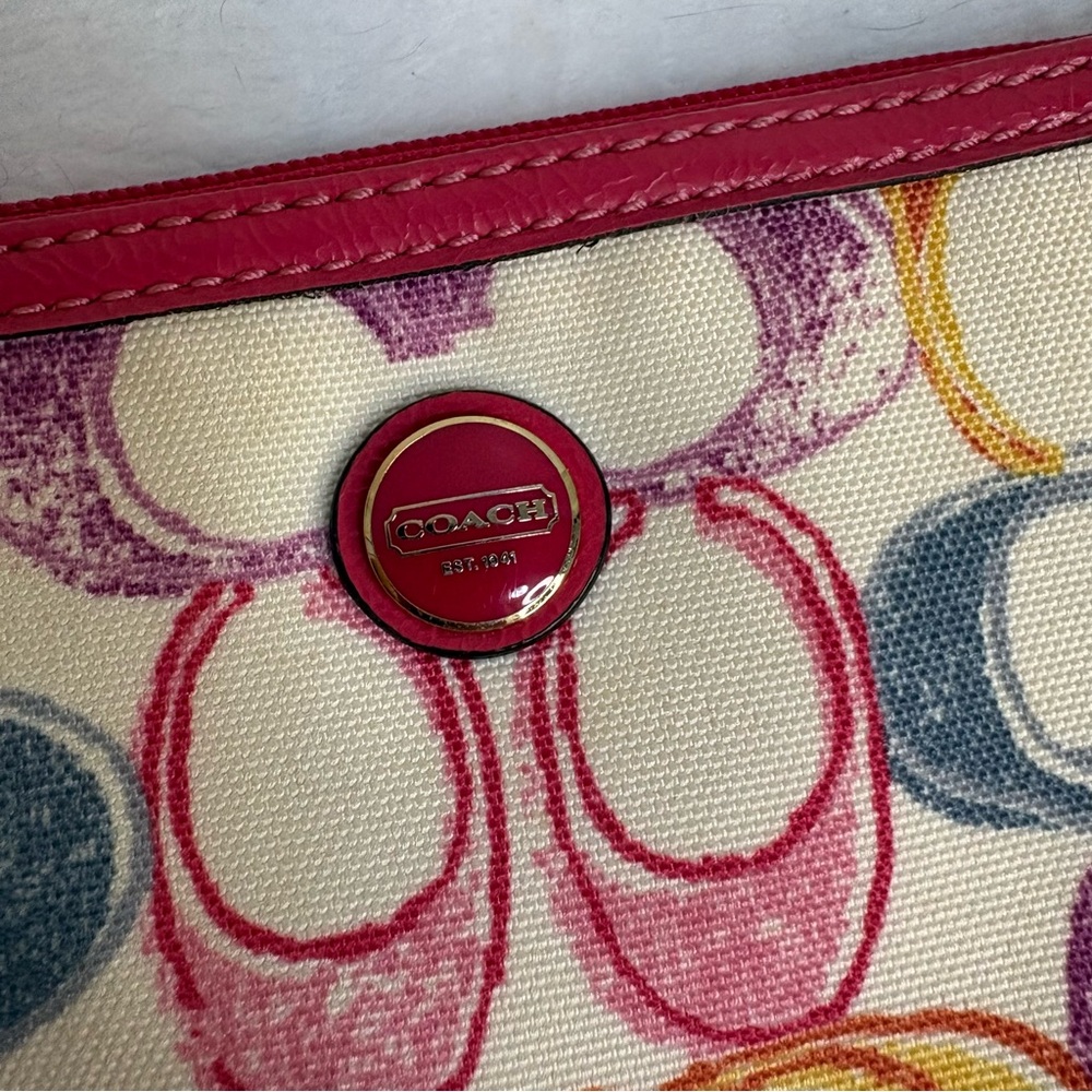 Coach multicolor signature wristlet - Picture 3 of 6